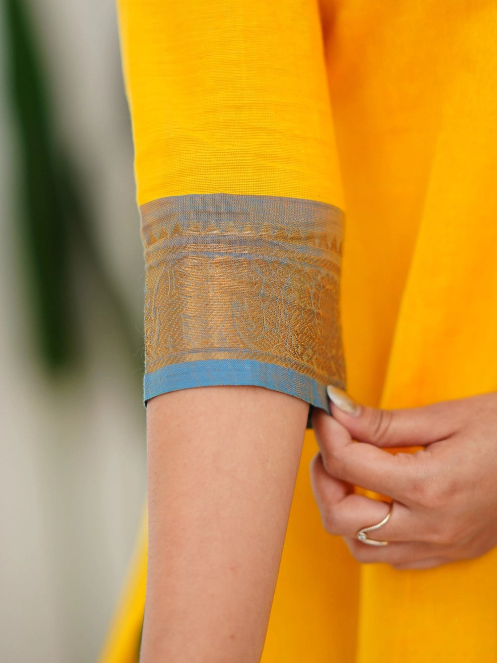 Yellow South Indian Kanchi Cotton Kurti And Dupatta - Rheycart