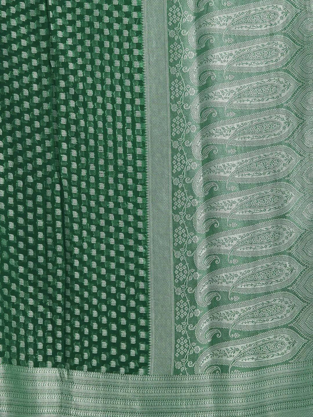 Green Weaving Jacquard Georgette Saree