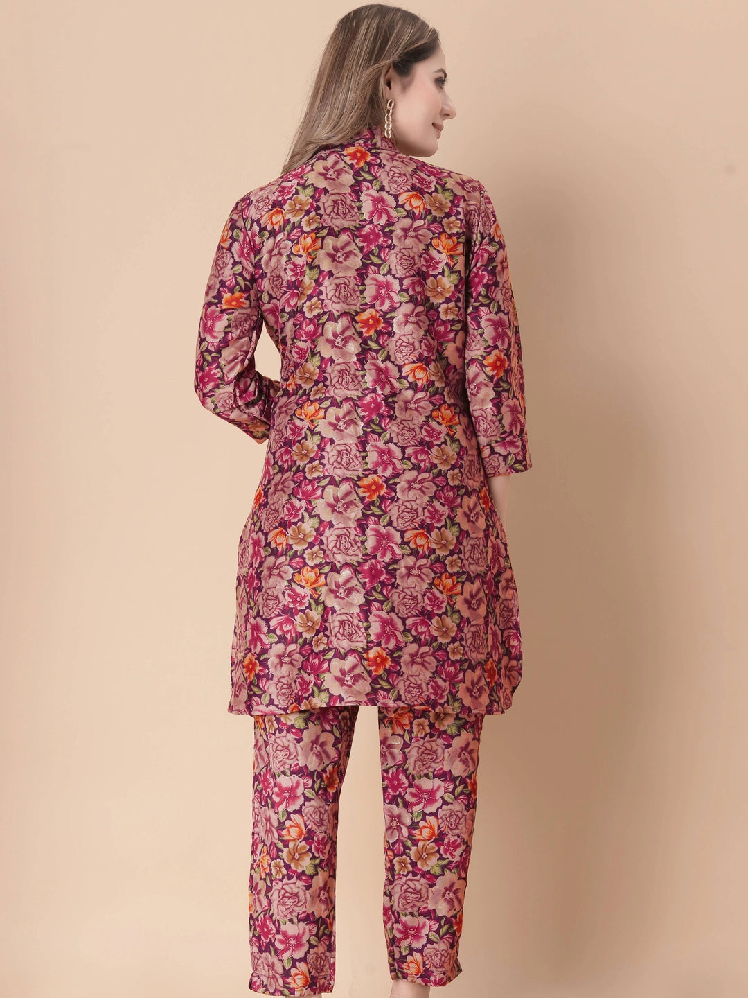 Red Floral Printed Rayon Cotton Co-ord Set - Rheycart