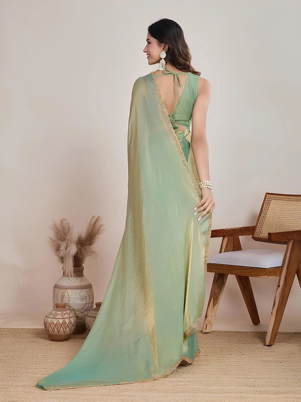 Rich Fendy Soft Chiffon Cocktail Party Wear Saree