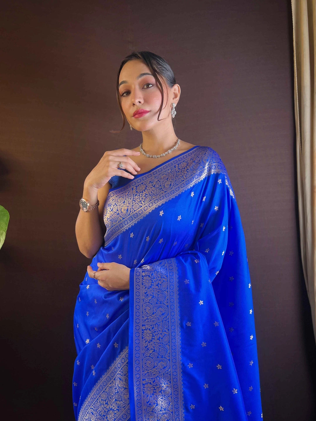 Royal Blue Paithani Silk Saree For Women's - Rheycart