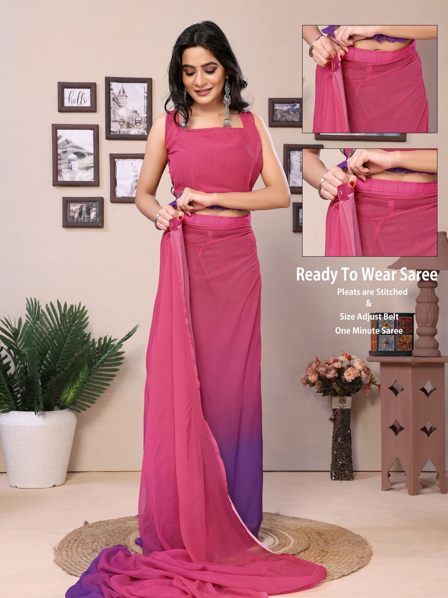 Designer Multicolor Pre-Stitched Bollywood Saree - Rheycart