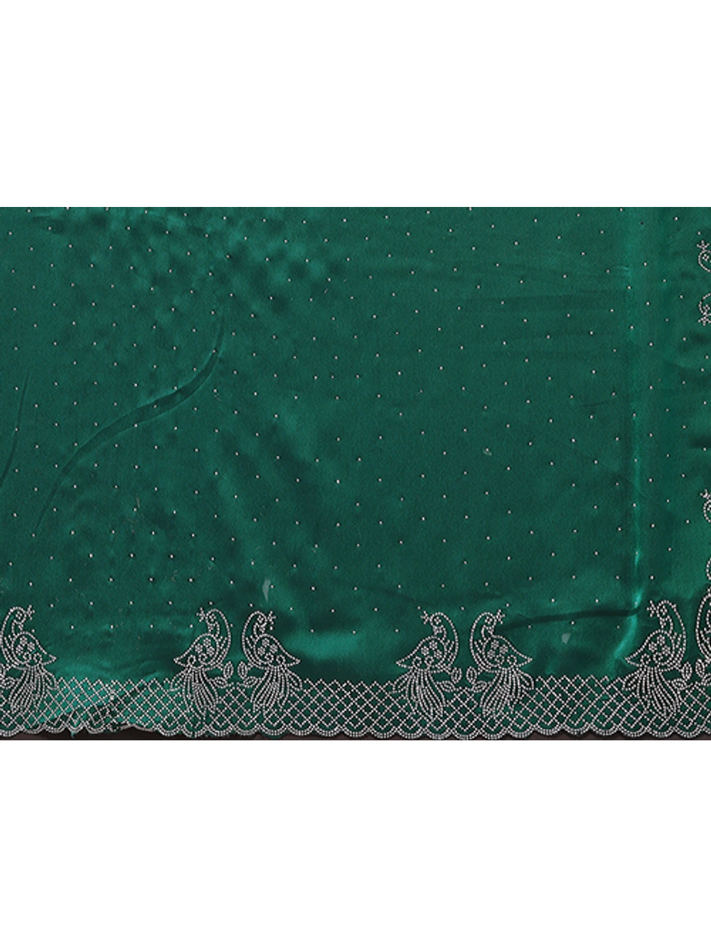 Rangoli Silk Green Saree With Diamond Work