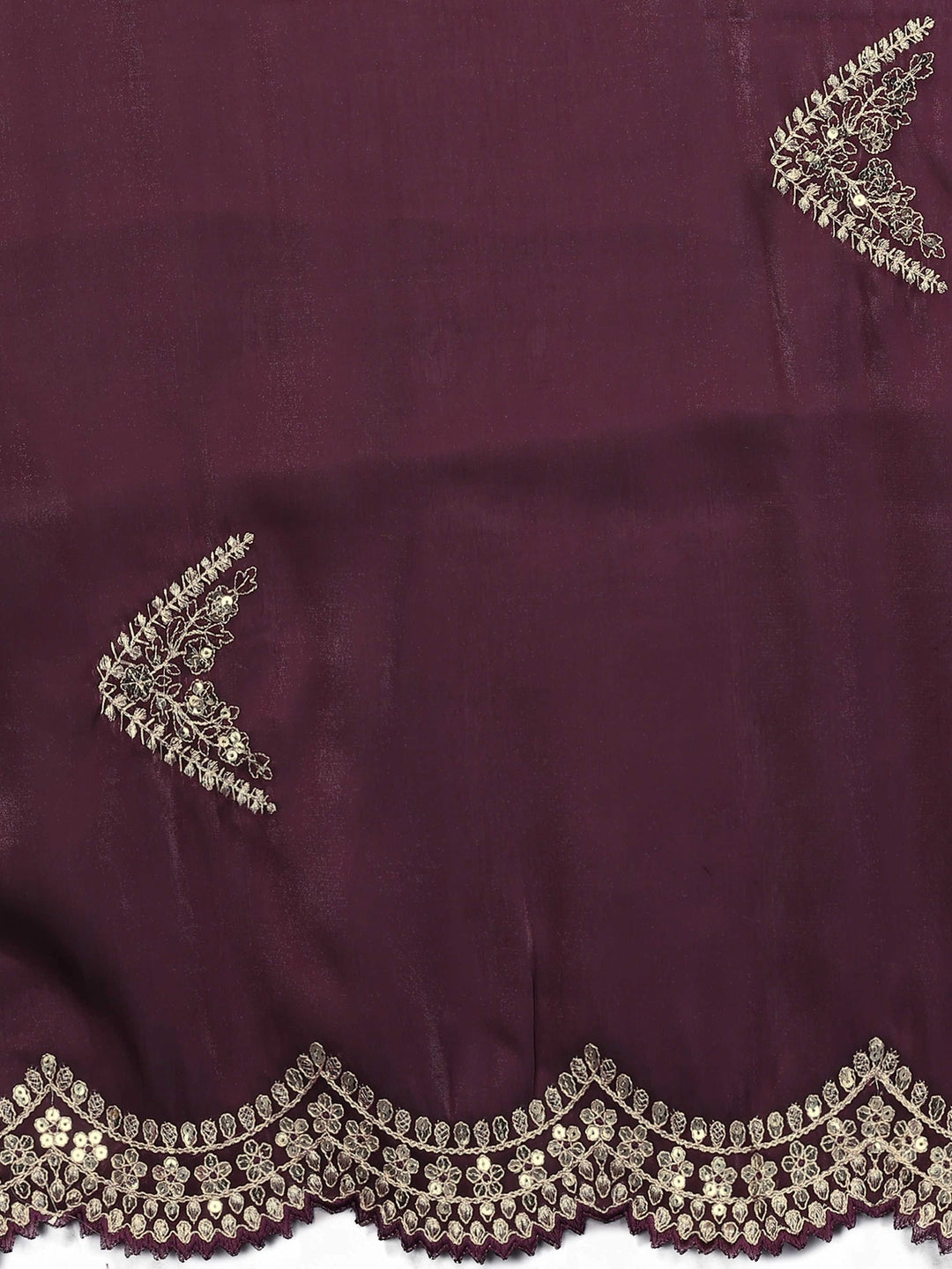 Chiffon Jimmy Choo Style Maroon Saree - Rheycart
