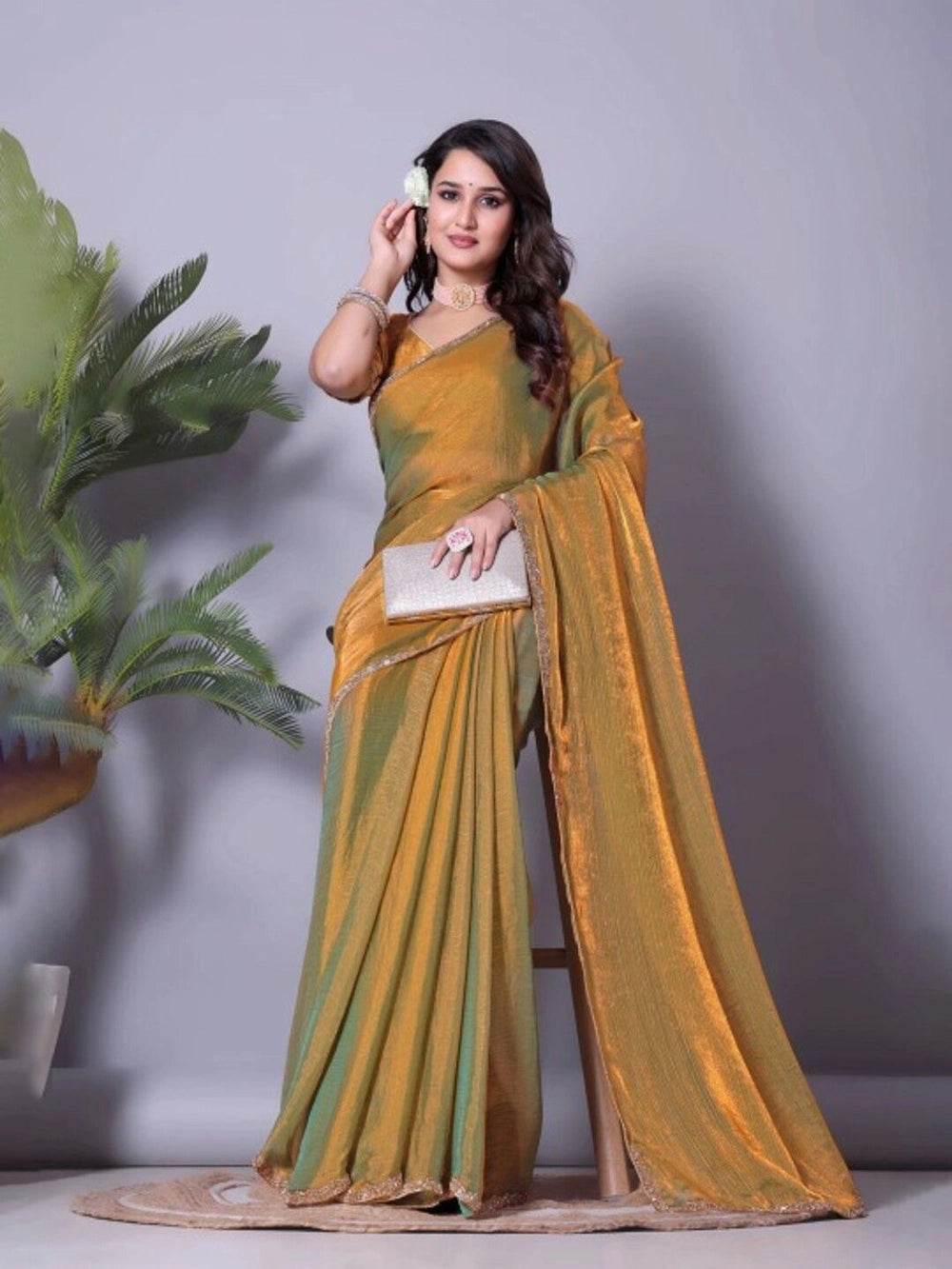 Shiny Rich Fendy Soft Chiffon Saree