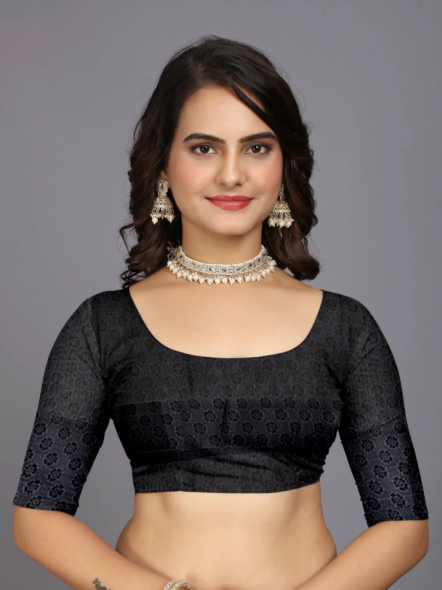Red And Black Floral Print Daily Wear Chiffon Saree