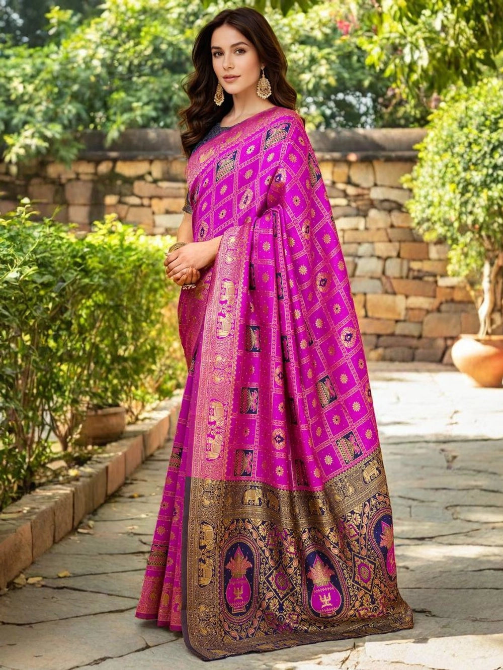 Rani Paithani Silk Saree For Women - Rheycart