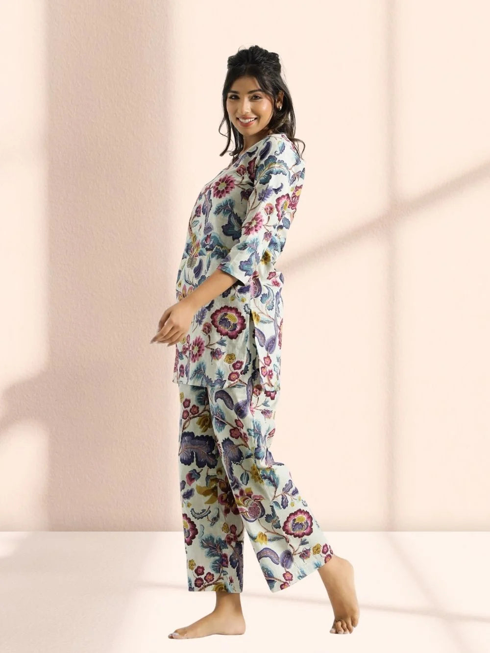Multi Color Floral Printed Co-ord Set for Women - Rheycart