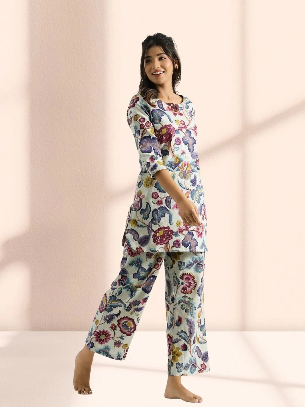 Multi Color Floral Printed Co-ord Set for Women - Rheycart
