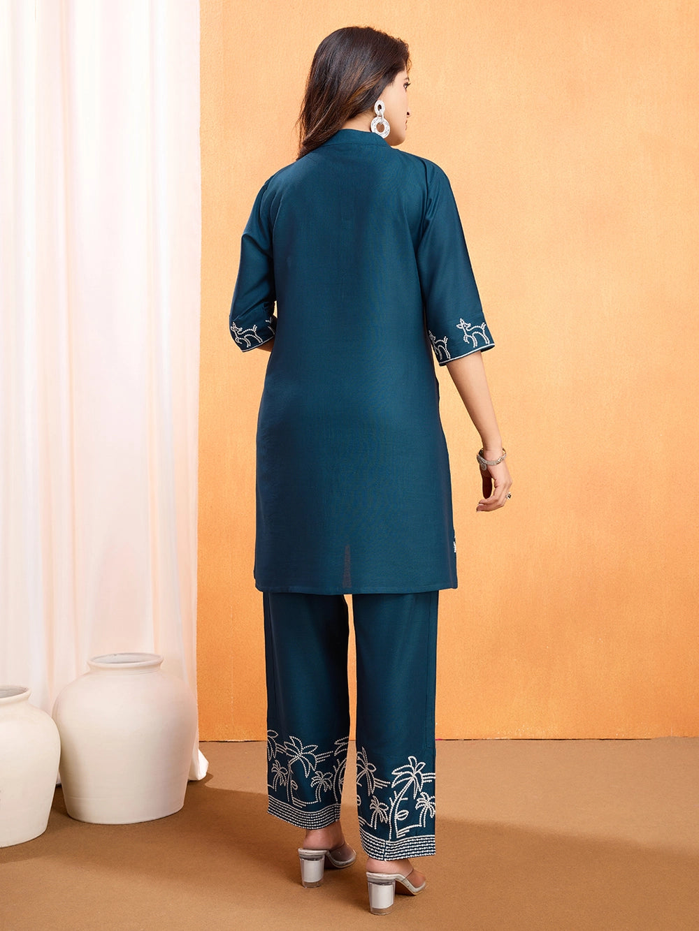Rama Color Embroidered Viscose Rayon Co-ord Set - Rheycart