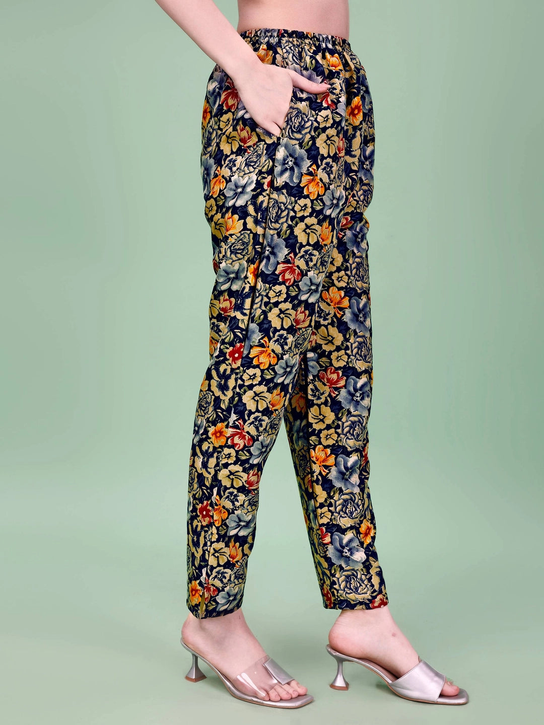 Blue Cotton Rayon Floral Printed Co-ord Set - Rheycart