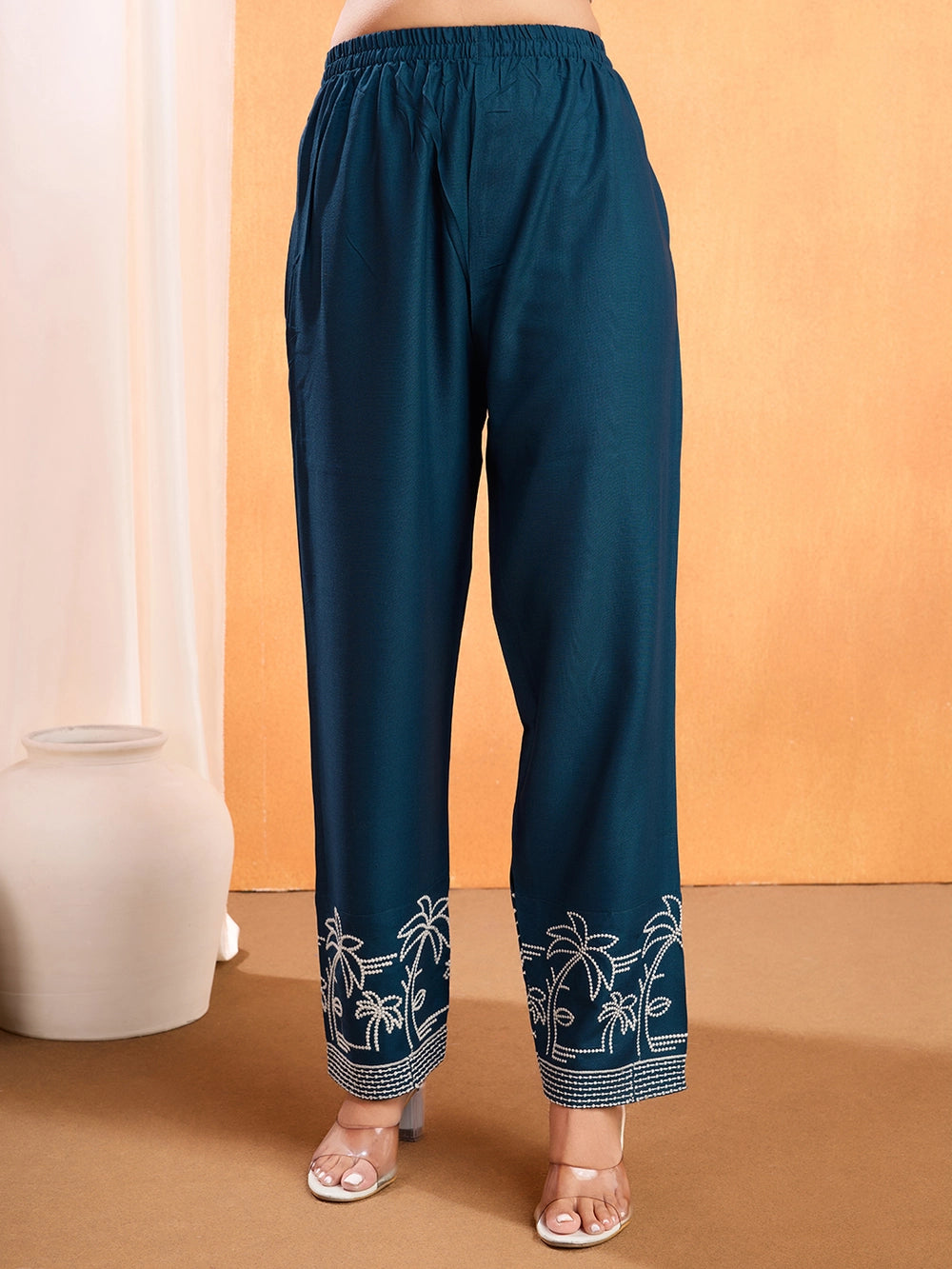 Rama Color Embroidered Viscose Rayon Co-ord Set - Rheycart