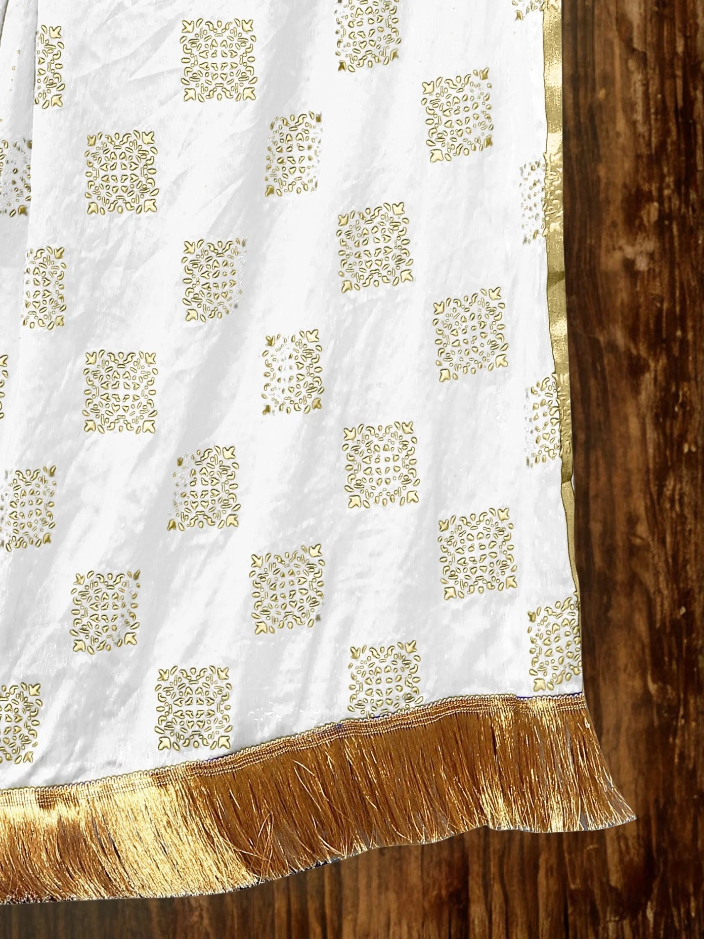 White Embellished Chiffon Dupatta