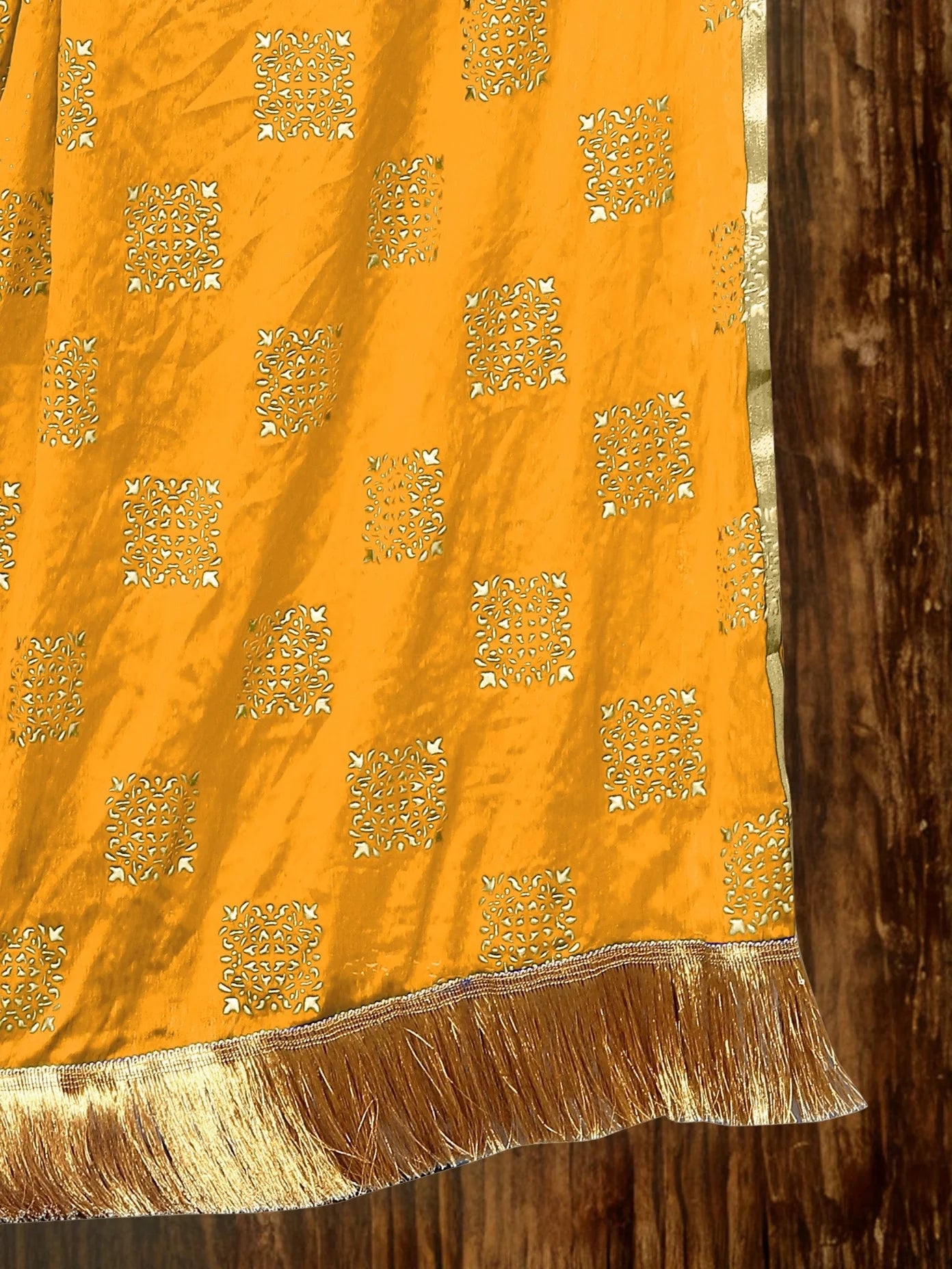 Embellished Yellow Chiffon Dupatta