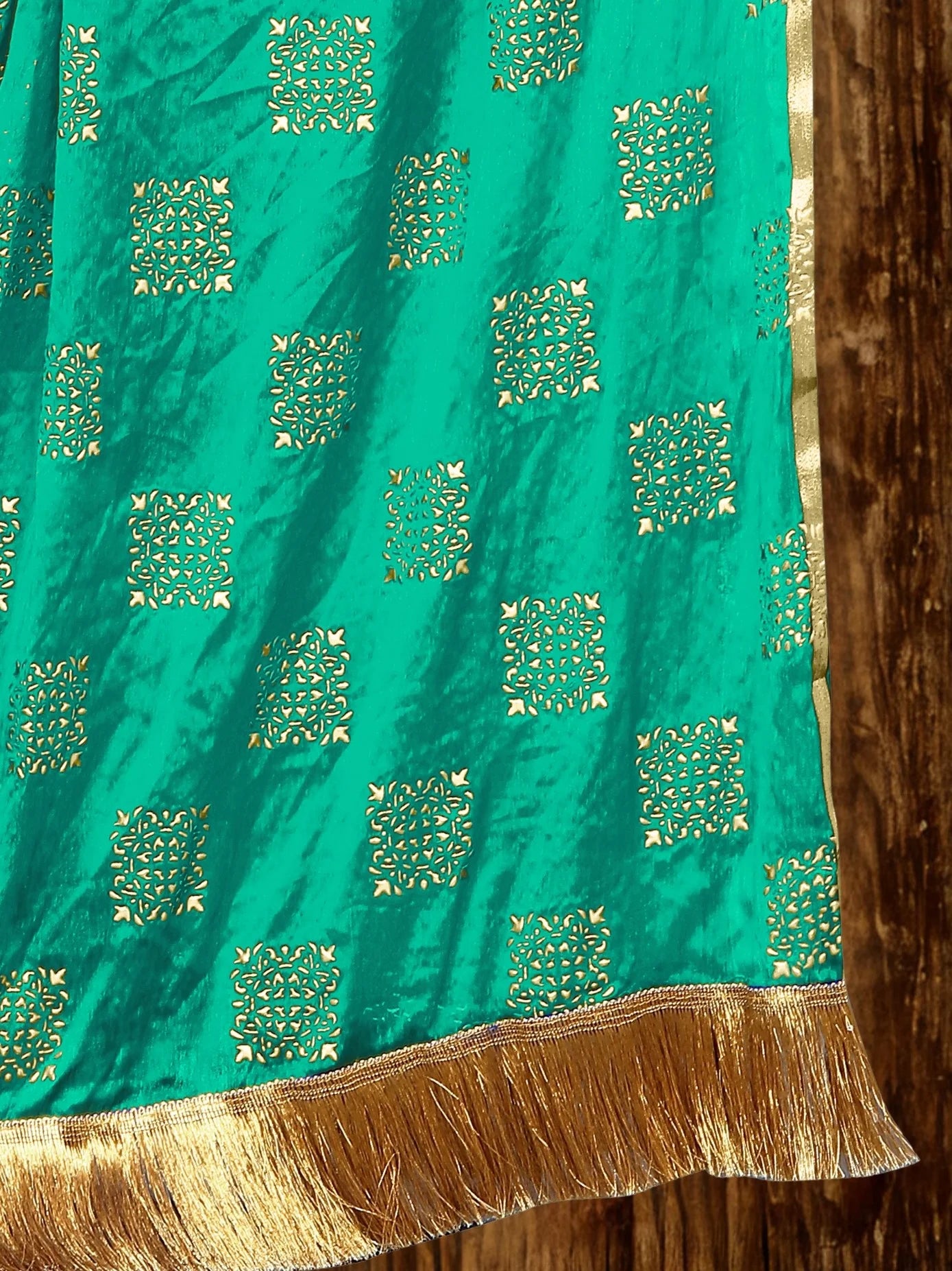 Green Embellished Chiffon Dupatta