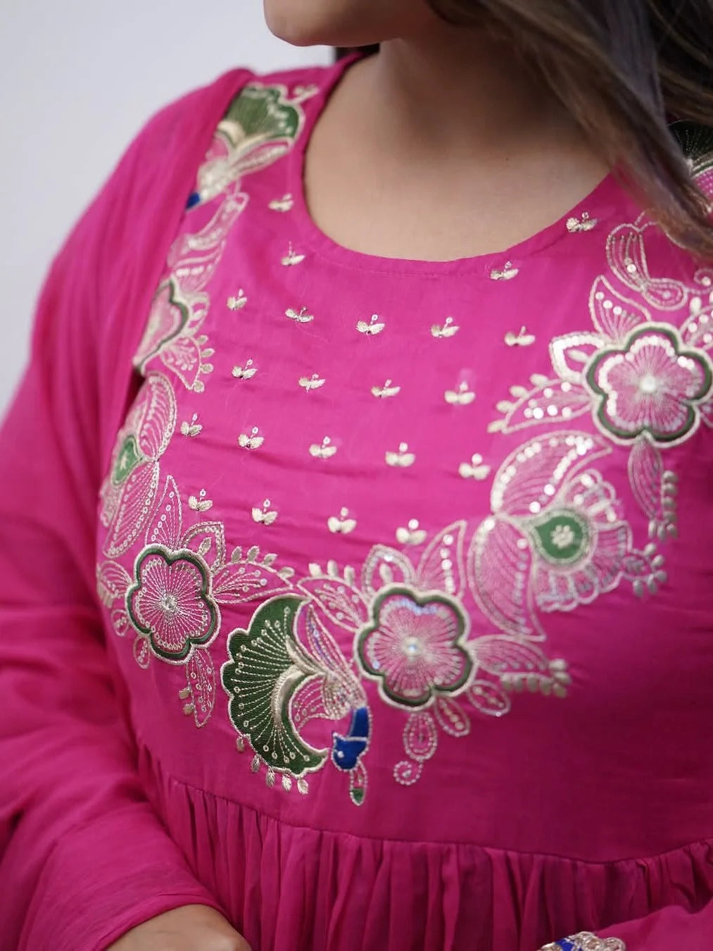 Pink Embroidered Anarkali Kurta Set with Dupatta - Rheycart