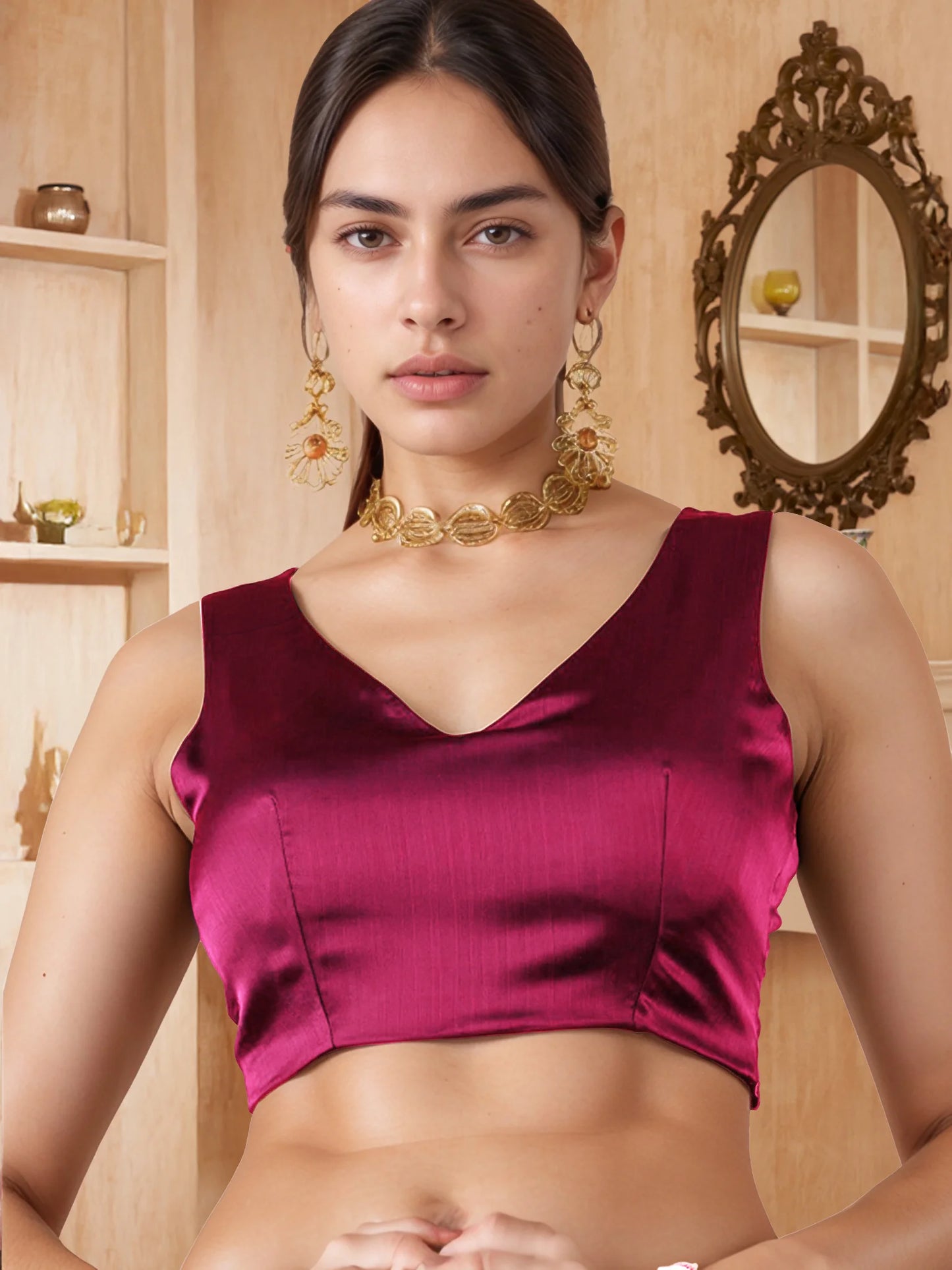 Bollywood Style Plain Silk Saree With Plain Blouse - Rheycart