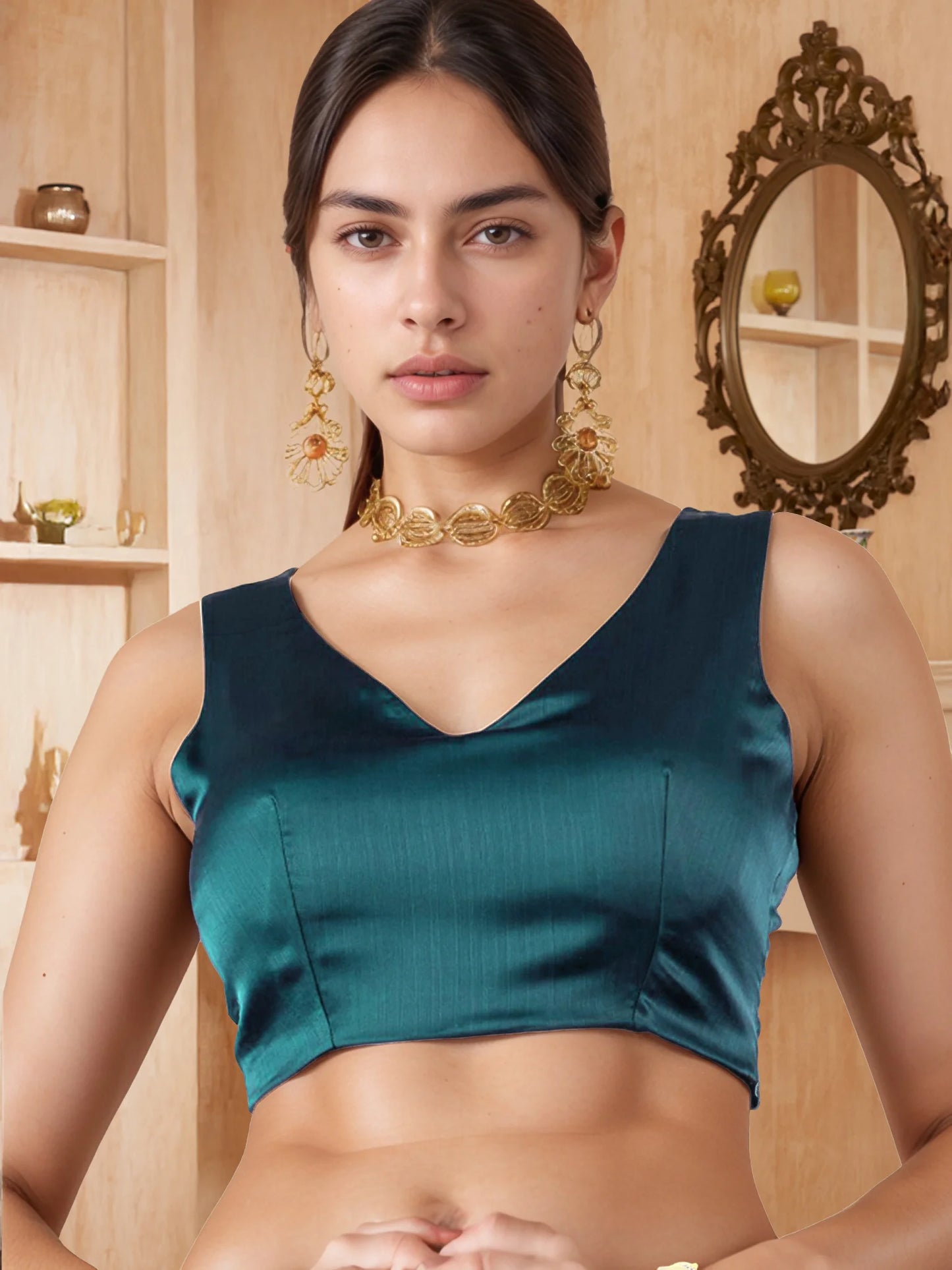 Plain Silk Saree with Festive Plain Blouse - Rheycart
