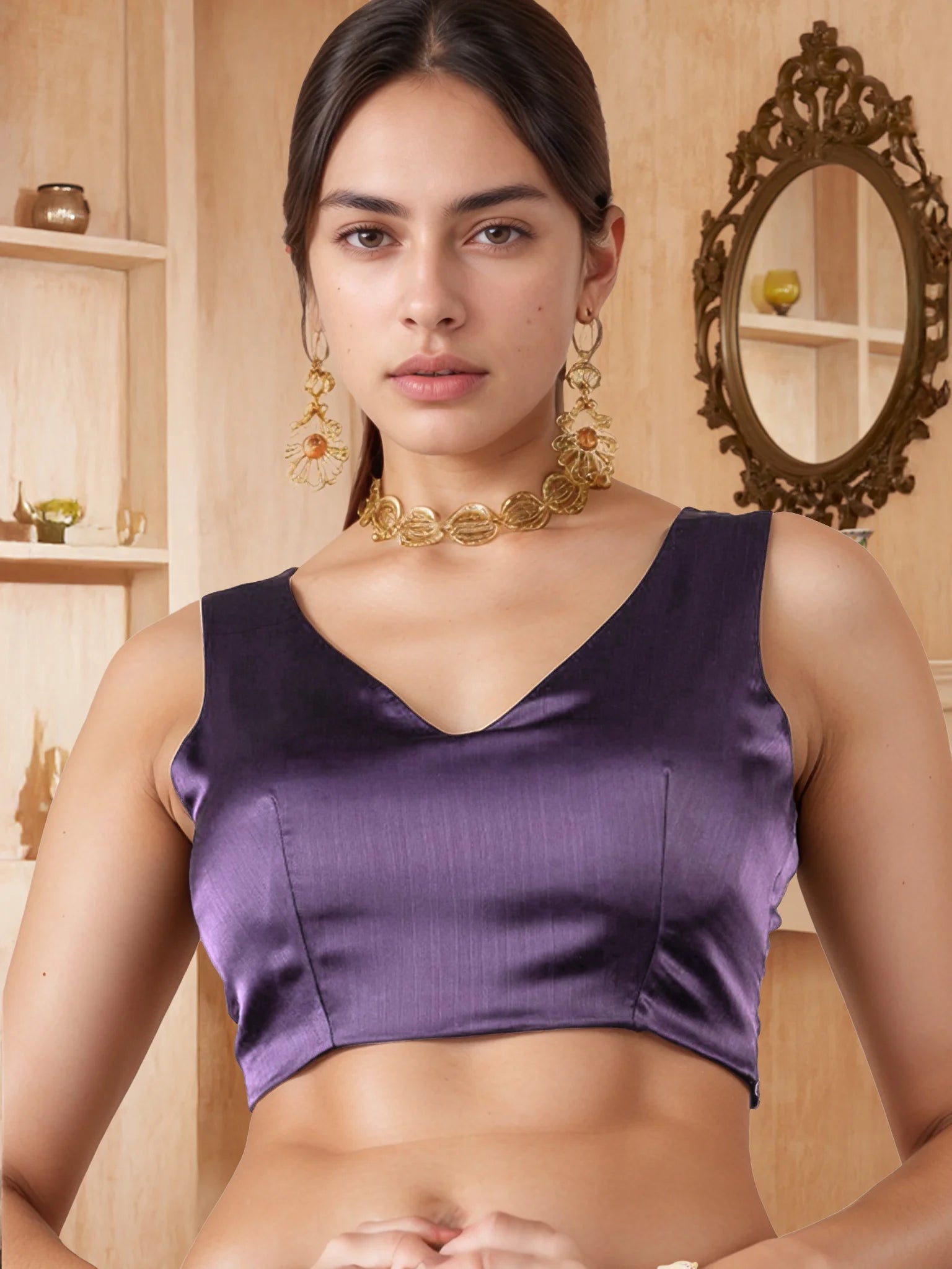 Lavender Plain Silk Saree With Plain Blouse - Rheycart