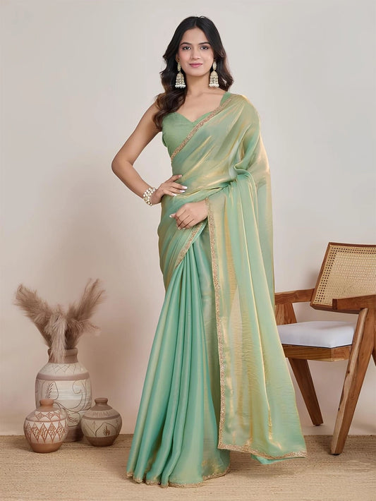 Rich Fendy Soft Chiffon Cocktail Party Wear Saree