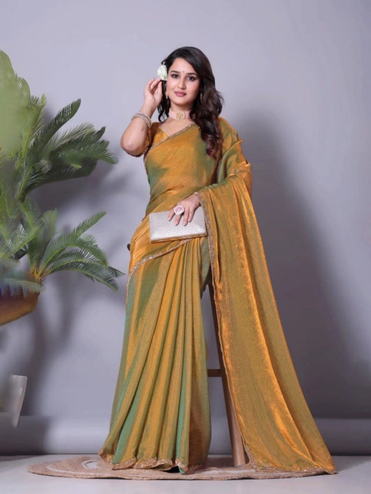Shiny Rich Fendy Soft Chiffon Saree