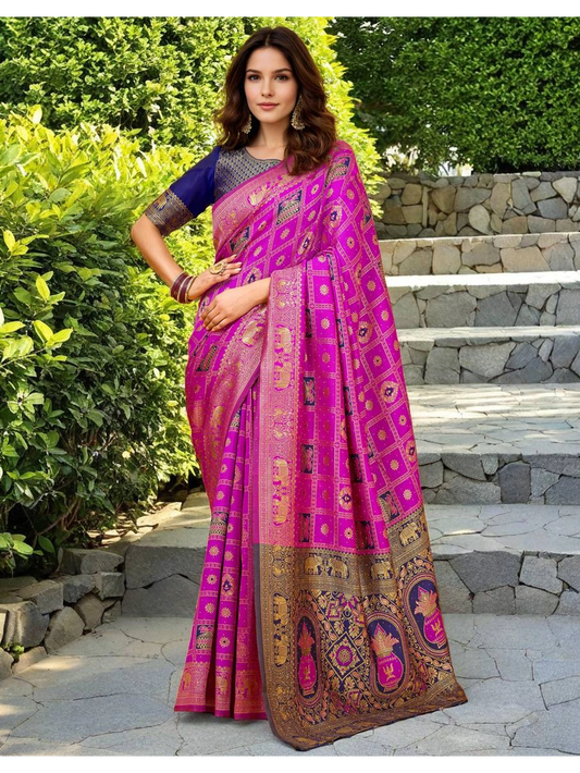 Rani Paithani Silk Saree For Women - Rheycart