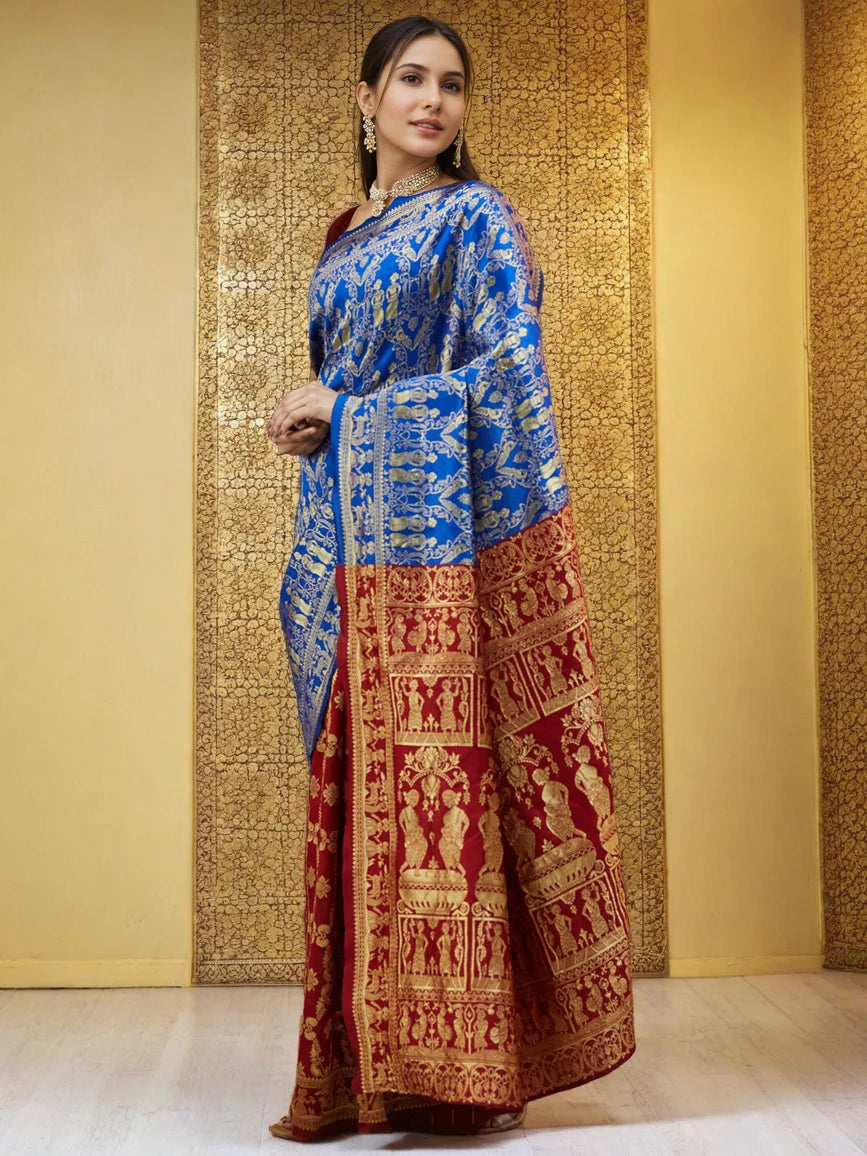 Royal Blue Paithani Saree For Weddings and Special Occasions