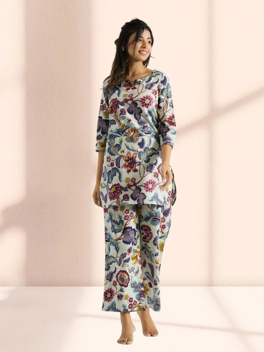 Multi Color Floral Printed Co-ord Set for Women - Rheycart