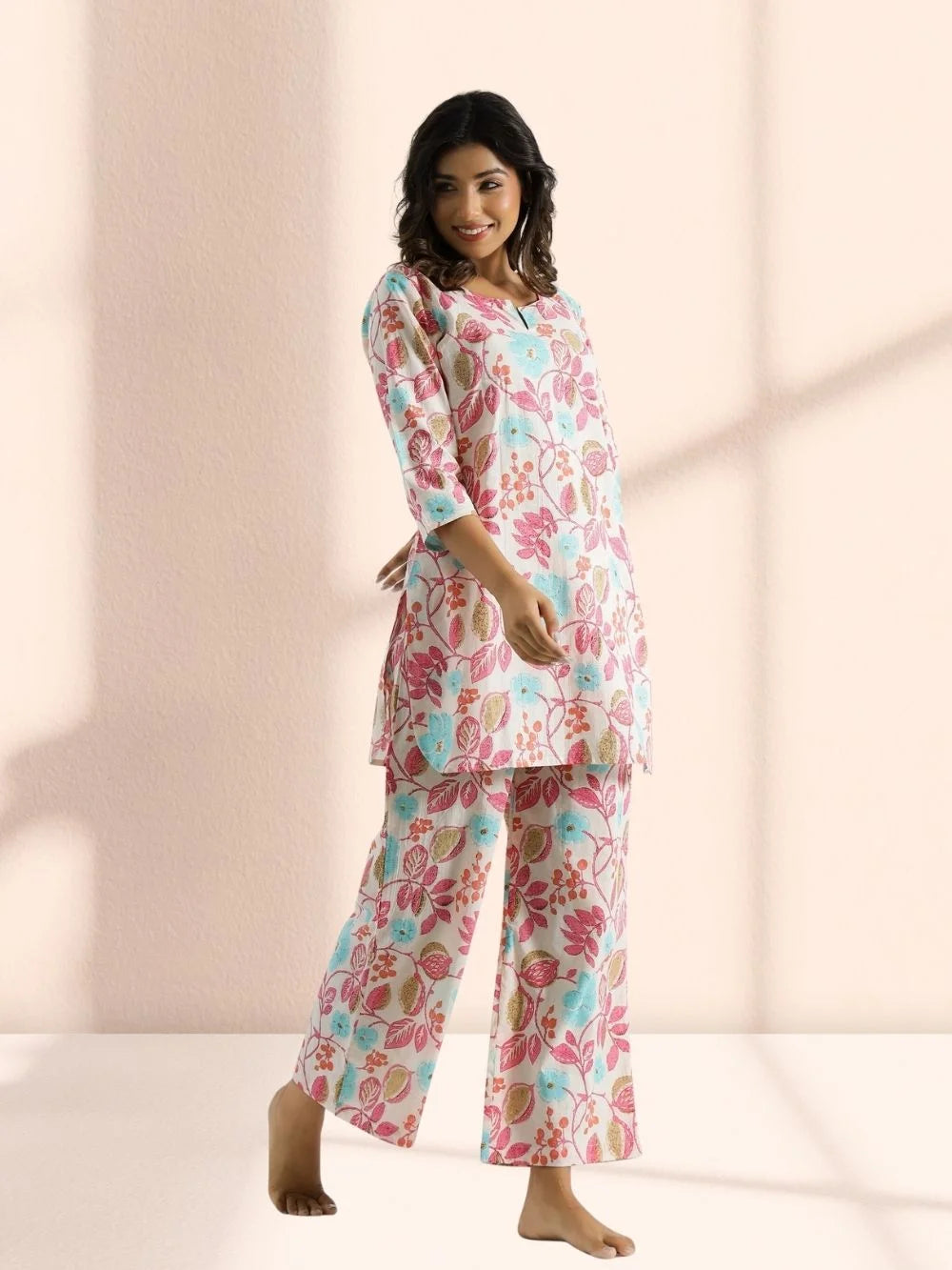 Pastel Floral Printed Women's Co-ord Set - Rheycart