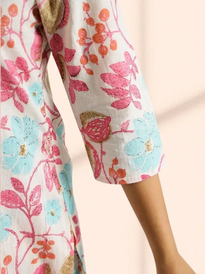 Pastel Floral Printed Women's Co-ord Set - Rheycart