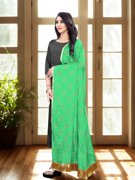 Parrot Green Chiffon Dupatta
