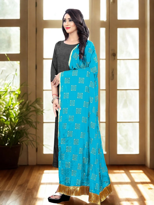 Chiffon Sky Blue Dupatta