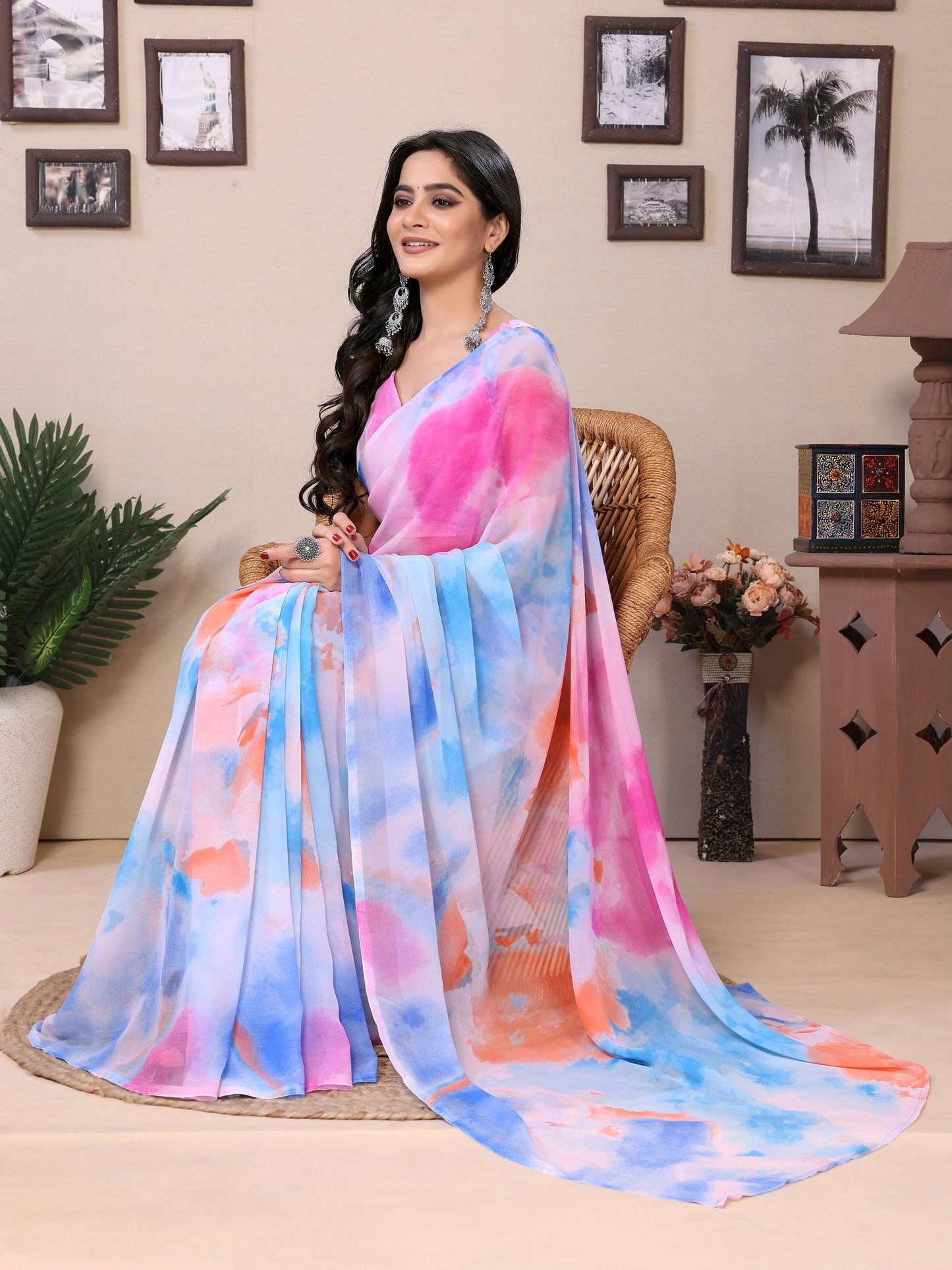 Georgette Saree with Pedding Design