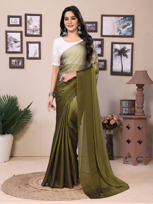 1-minute drape mehendi satin saree