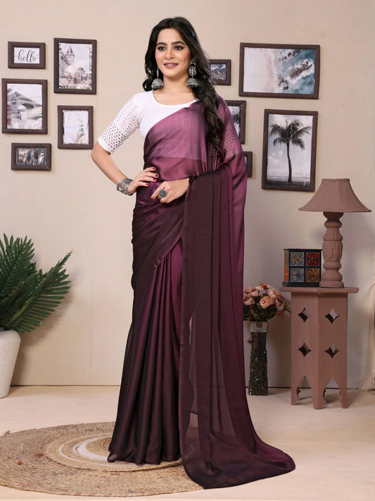 Deep maroon ombre saree for parties