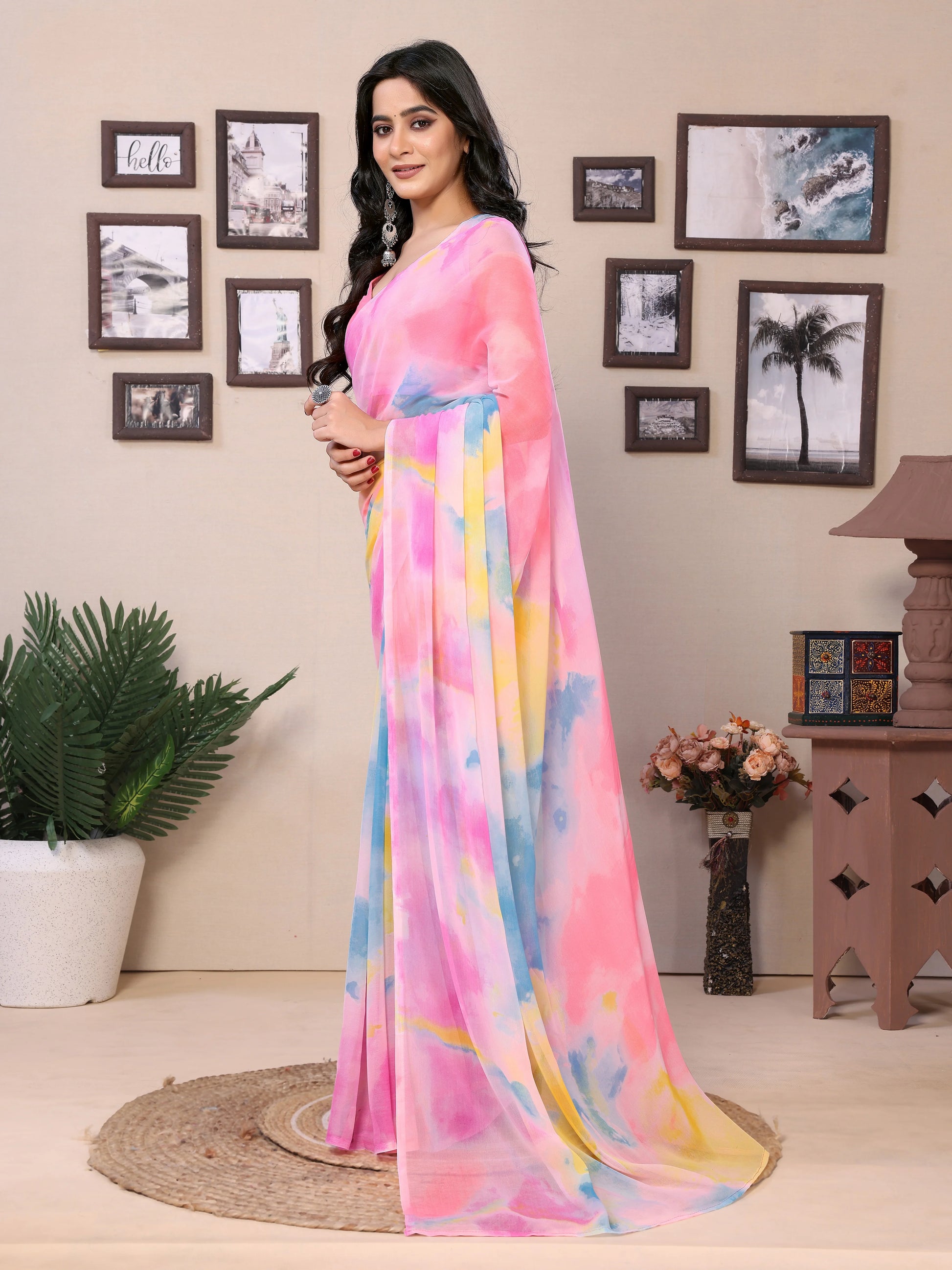 Georgette printed saree